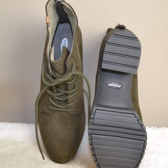 Dr. Scholl's Laurence Lace up Lug Heel Chunky Heel Round Toe Zip Ankle Bootie - Picture 6 of 8